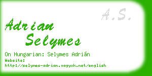 adrian selymes business card