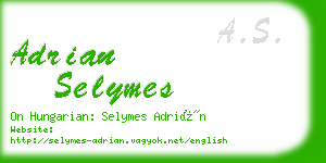 adrian selymes business card